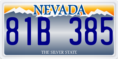 NV license plate 81B385