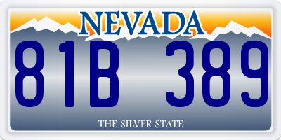 NV license plate 81B389