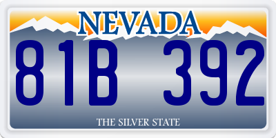 NV license plate 81B392