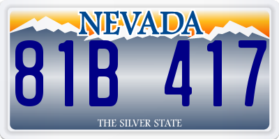 NV license plate 81B417