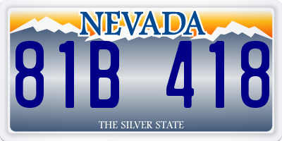 NV license plate 81B418
