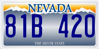 NV license plate 81B420