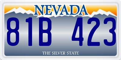 NV license plate 81B423