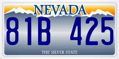 NV license plate 81B425