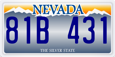 NV license plate 81B431