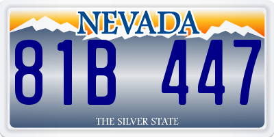 NV license plate 81B447