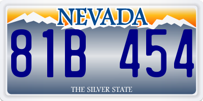 NV license plate 81B454