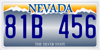 NV license plate 81B456