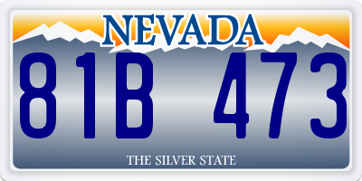 NV license plate 81B473