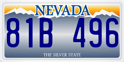 NV license plate 81B496