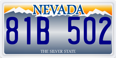 NV license plate 81B502