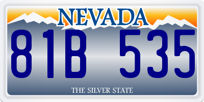 NV license plate 81B535