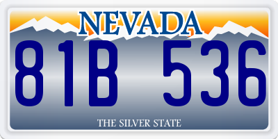 NV license plate 81B536