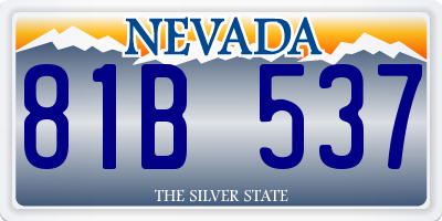 NV license plate 81B537