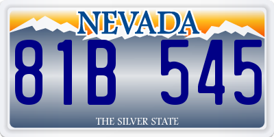 NV license plate 81B545