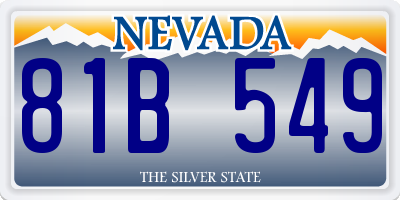NV license plate 81B549