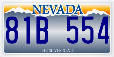 NV license plate 81B554