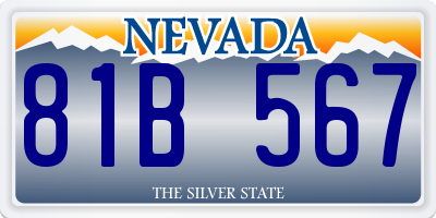 NV license plate 81B567