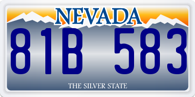 NV license plate 81B583