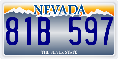 NV license plate 81B597