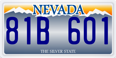 NV license plate 81B601