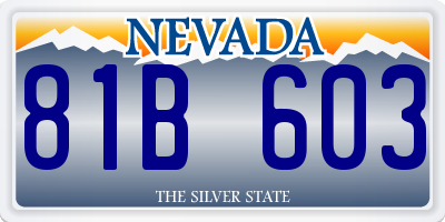 NV license plate 81B603