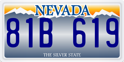 NV license plate 81B619