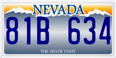 NV license plate 81B634