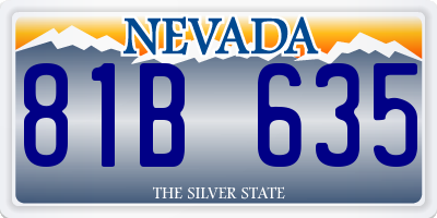 NV license plate 81B635