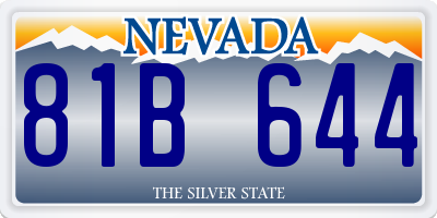 NV license plate 81B644