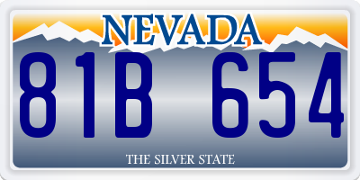 NV license plate 81B654