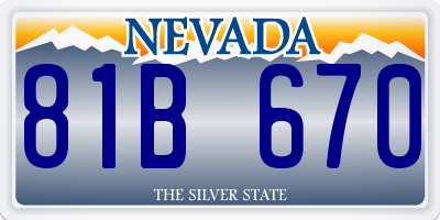 NV license plate 81B670