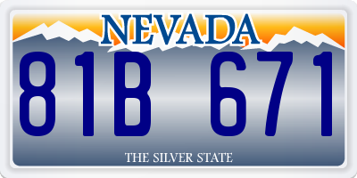 NV license plate 81B671
