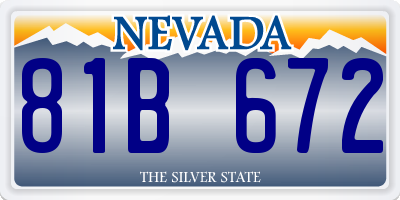 NV license plate 81B672