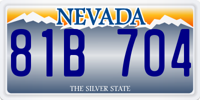 NV license plate 81B704