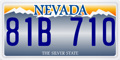 NV license plate 81B710