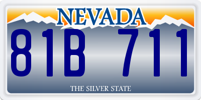 NV license plate 81B711