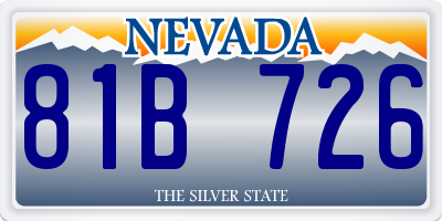 NV license plate 81B726