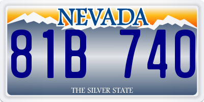 NV license plate 81B740