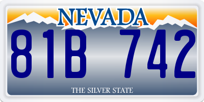 NV license plate 81B742