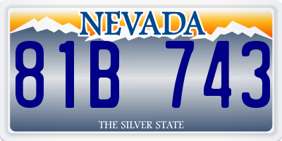 NV license plate 81B743