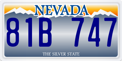 NV license plate 81B747