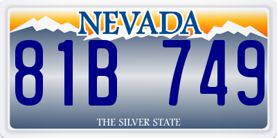 NV license plate 81B749