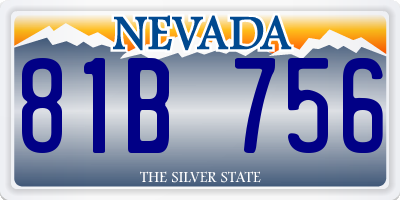 NV license plate 81B756