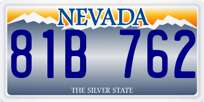 NV license plate 81B762