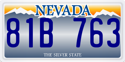 NV license plate 81B763