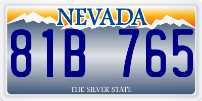 NV license plate 81B765