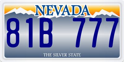 NV license plate 81B777