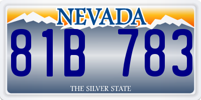 NV license plate 81B783