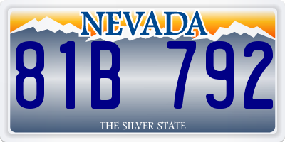 NV license plate 81B792